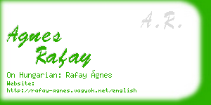 agnes rafay business card