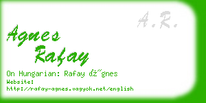 agnes rafay business card